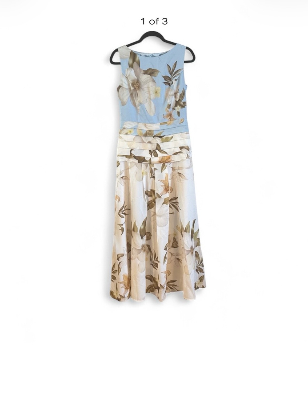 Fehaute floral ruched boat neck maxi dress